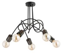 Deckenleuchte 5-flammig Metall Schwarz E27 L:56 cm