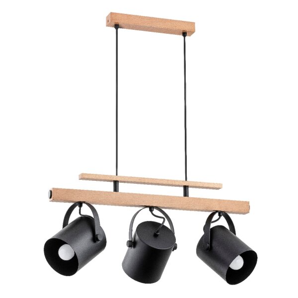 Pendelleuchte verstellbar Metall Schwarz E27 L:63 cm