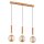 Pendelleuchte 3-flammig Holz Glas Bernstein E14 L:70 cm