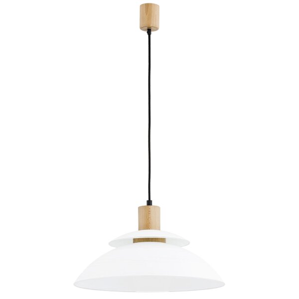 Hängelampe Glas Metall Holz Natur E27 Ø44 cm Modern