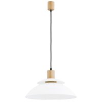 Hängelampe Glas Metall Holz Natur E27 Ø44 cm...