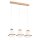 Pendelleuchte 3-flammig Glas Holz Natur E27 L:60 cm