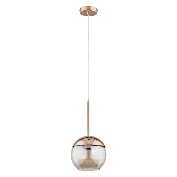 Pendelleuchte Glas Bernstein Gold E27 L:20 cm Modern
