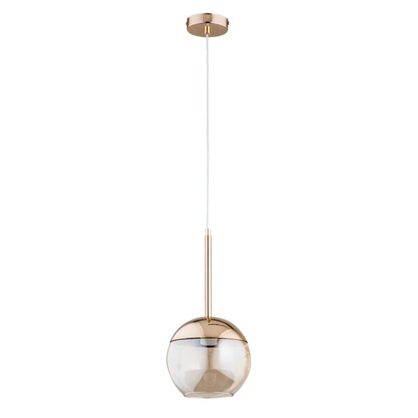 Pendelleuchte Glas Bernstein Gold E27 L:20 cm Modern