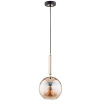 H&auml;ngelampe Bernstein Glas Schwarz E27 L:20 cm wohnlich