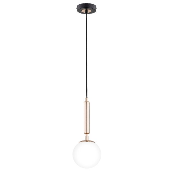 Hängelampe Glas Metall Schwarz E14 L:15 cm wohnlich