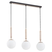 Hängelampe 3-flammig Glas Gold E14 L:78 cm dekorativ