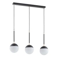 Pendelleuchte 3-flammig Glas Schwarz E14 L:75 cm Modern
