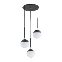 Pendelleuchte 3-flammig Glas Schwarz Modern E14 L:44 cm