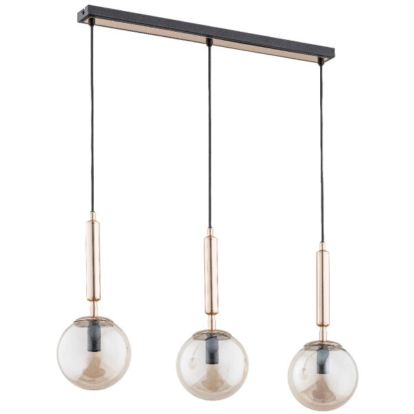 Hängelampe 3-flammig Glas Gold Bernstein E14 L:72 cm