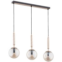 H&auml;ngelampe 3-flammig Glas Gold Bernstein E14 L:72 cm