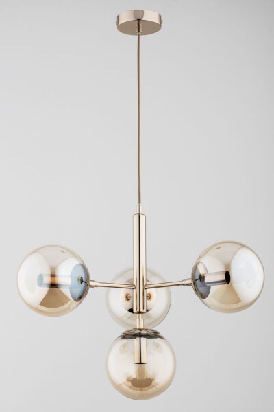 Pendelleuchte 4-flammig Glas Gold Bernstein E14 L:50 cm
