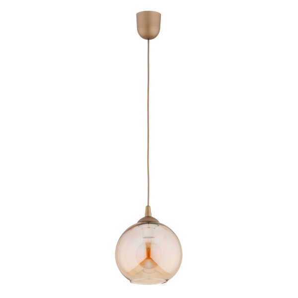 Pendelleuchte Glas Bernstein Gold E27 L:20 cm Modern