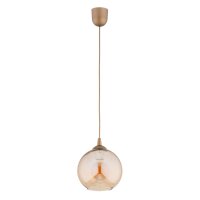 Pendelleuchte Glas Bernstein Gold E27 L:20 cm Modern