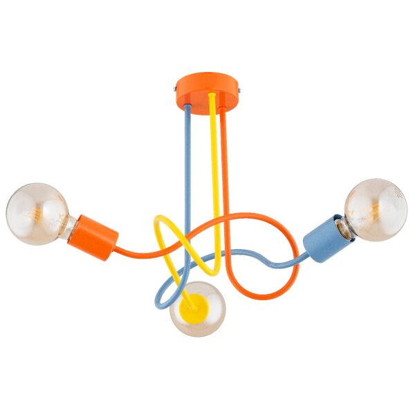 Deckenlampe Kinder 3-flammig Metall Bunt E27 L:41 cm