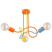 Deckenlampe Kinder 3-flammig Metall Bunt E27 L:41 cm