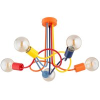 Deckenlampe Kinder 5-flammig Metall Bunt E27 B:51 cm