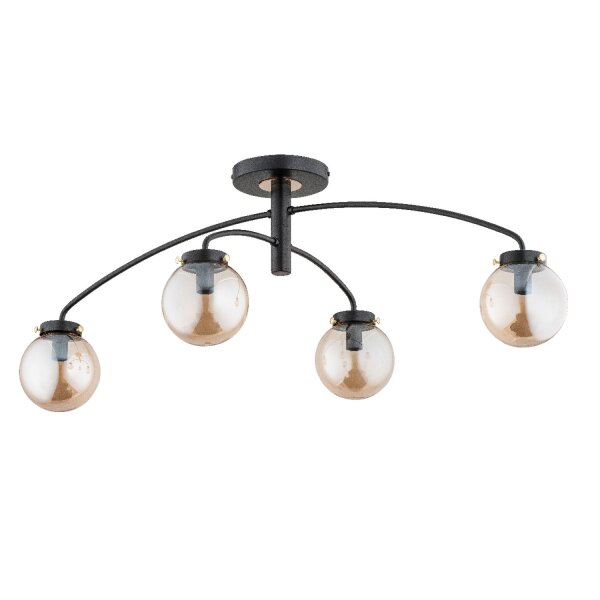 Deckenlampe Glas Schwarz Bernstein E14 B:50 cm Modern