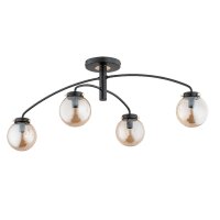 Deckenlampe Glas Schwarz Bernstein E14 B:50 cm Modern