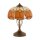 Tischlampe 2-flammig Buntglas Braun Orange E14 40 cm
