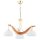 H&auml;ngelampe blendarm 3-flammig Holz Glas Gold E27 61 cm