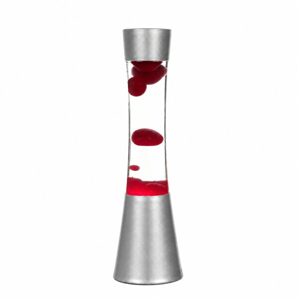 Lavalampe Rot Silber 39,5 cm hoch G9 Retro Design