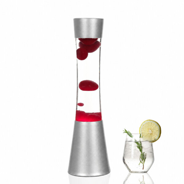 Lavalampe Rot Silber 39,5 cm hoch G9 Retro Design