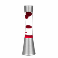 Lavalampe Rot Silber 39,5 cm hoch G9 Retro Design