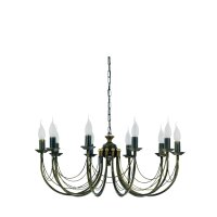 Kronleuchter Schwarz-Gold Kerzen E14 B:72 cm Rustikal