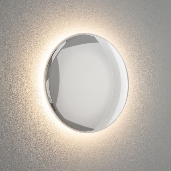 LED Wandleuchte Chrom Alu indirekt 3000K Ø21 cm rund