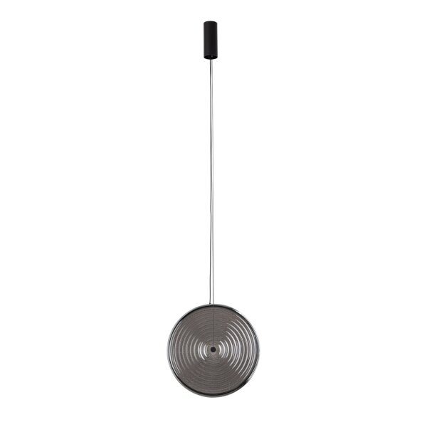 LED Pendelleuchte Schwarz Rauchglas 3000K Ø34,5 cm rund
