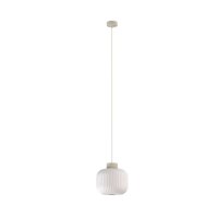 Pendelleuchte blendarm Beige Glas Keramik E27 &Oslash;25 cm