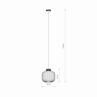 Pendelleuchte blendarm Beige Glas Keramik E27 Ø25 cm