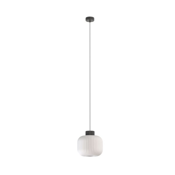 Pendelleuchte Grau Glas Keramik Modern E27 Ø25 cm rund