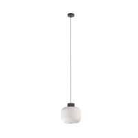 Pendelleuchte Grau Glas Keramik Modern E27 &Oslash;25 cm rund