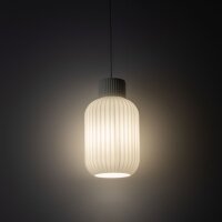 Pendelleuchte Beige Glas Keramik E27 Ø14 cm rund...