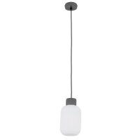 Pendelleuchte blendarm Grau Glas Keramik E27 &Oslash;14 cm
