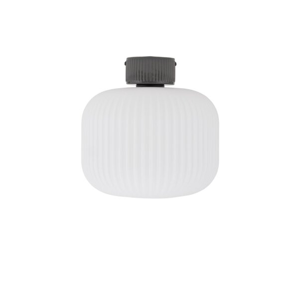 Deckenleuchte Grau Glas Keramik E27 H:25 cm Modern