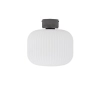 Deckenleuchte Grau Glas Keramik E27 H:25 cm Modern