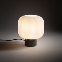 Tischleuchte Grau Glas Keramik E27 H:23 cm Modern