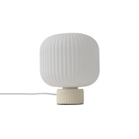 Tischleuchte Beige Glas Keramik E27 H:23 cm Modern