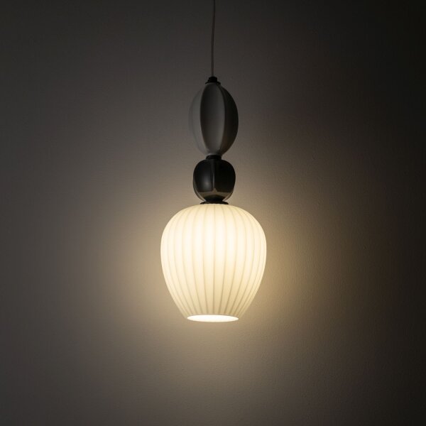 Pendelleuchte blendarm Keramik Glas E14 Ø17 cm Modern