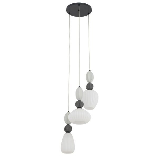 Pendelleuchte blendarm Keramik Glas Schwarz E14 Ø39 cm