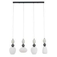 Pendelleuchte Keramik Glas Schwarz 4-flammig E14 95 cm