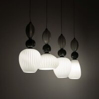Pendelleuchte Keramik Glas Schwarz 4-flammig E14 95 cm