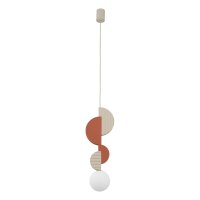 Pendelleuchte Beige Terrakotta Glas Kugel G9 L:18 cm