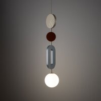Pendelleuchte Beige Blau Terrakotta Glas G9 L:12 cm