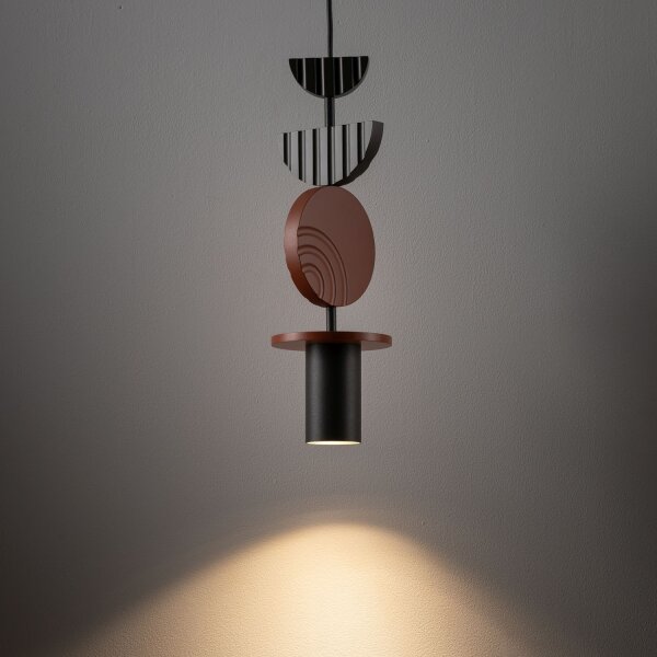 Pendelleuchte Grau Terrakotta Stahl GU10 Ø12 cm Modern