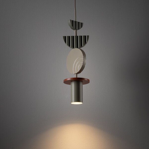 Pendelleuchte Beige Terrakotta Modern GU10 Ø12 cm Stahl