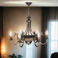 Rustikaler Lüster BELRAD Shabby Braun Ø62cm...